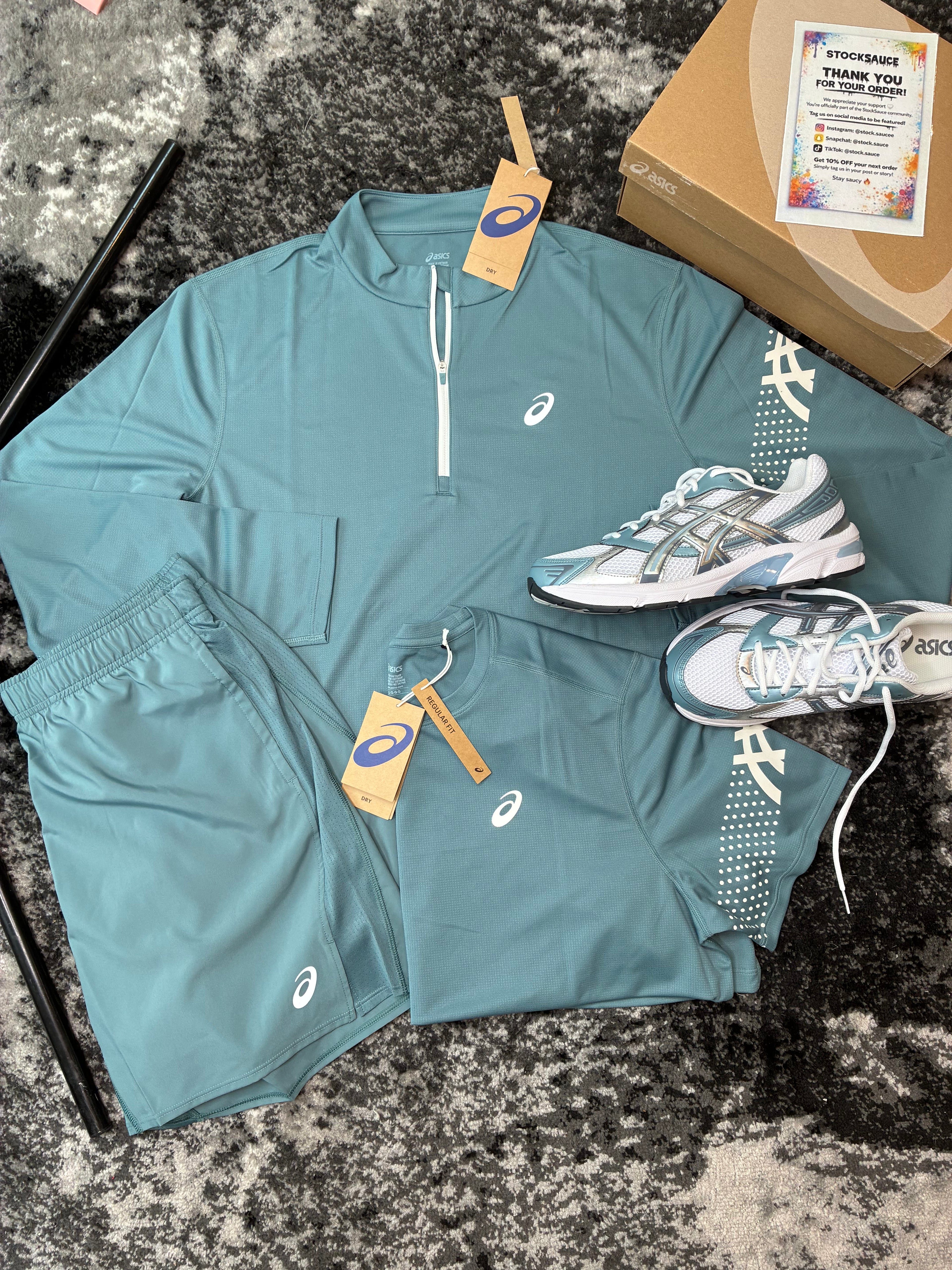 ASICS icon quarter zip set