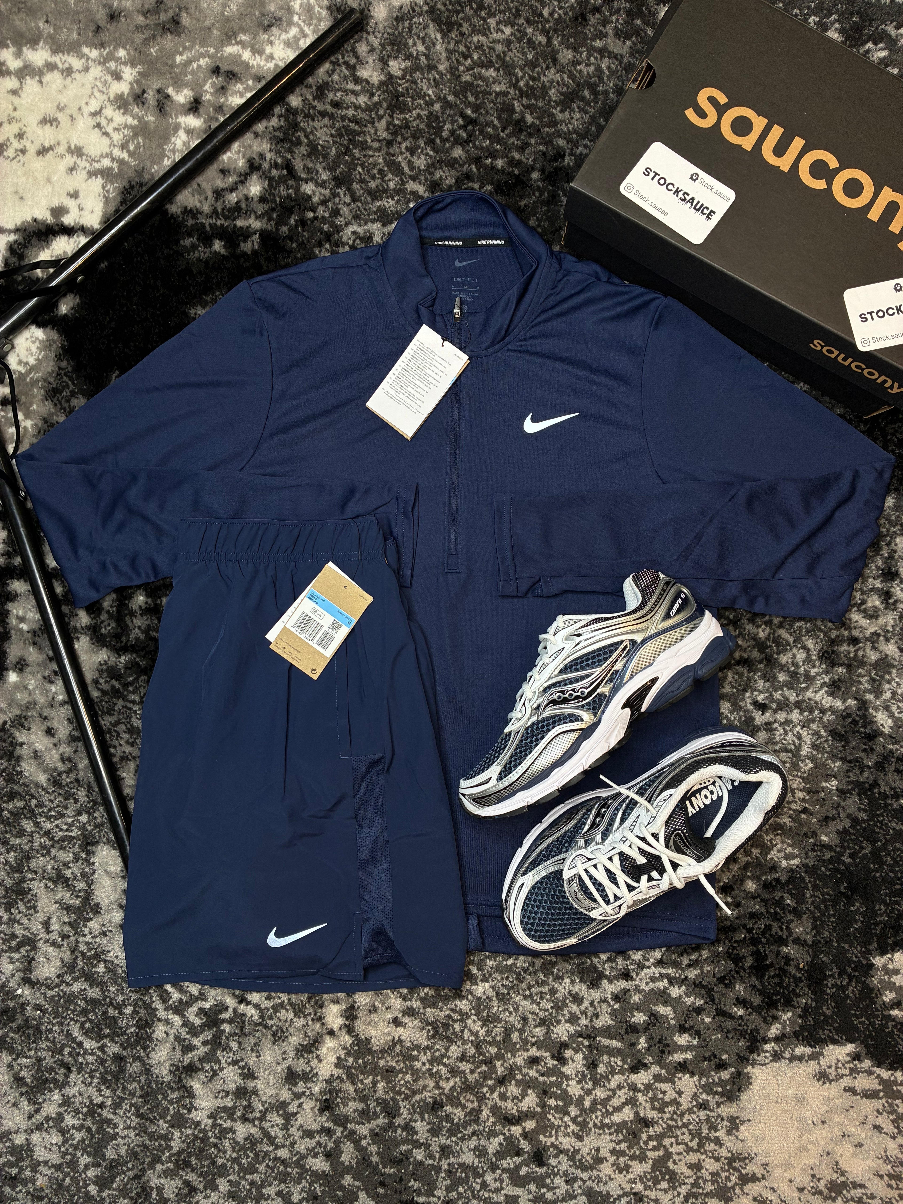 NIKE NAVY QUARTER ZIP SET