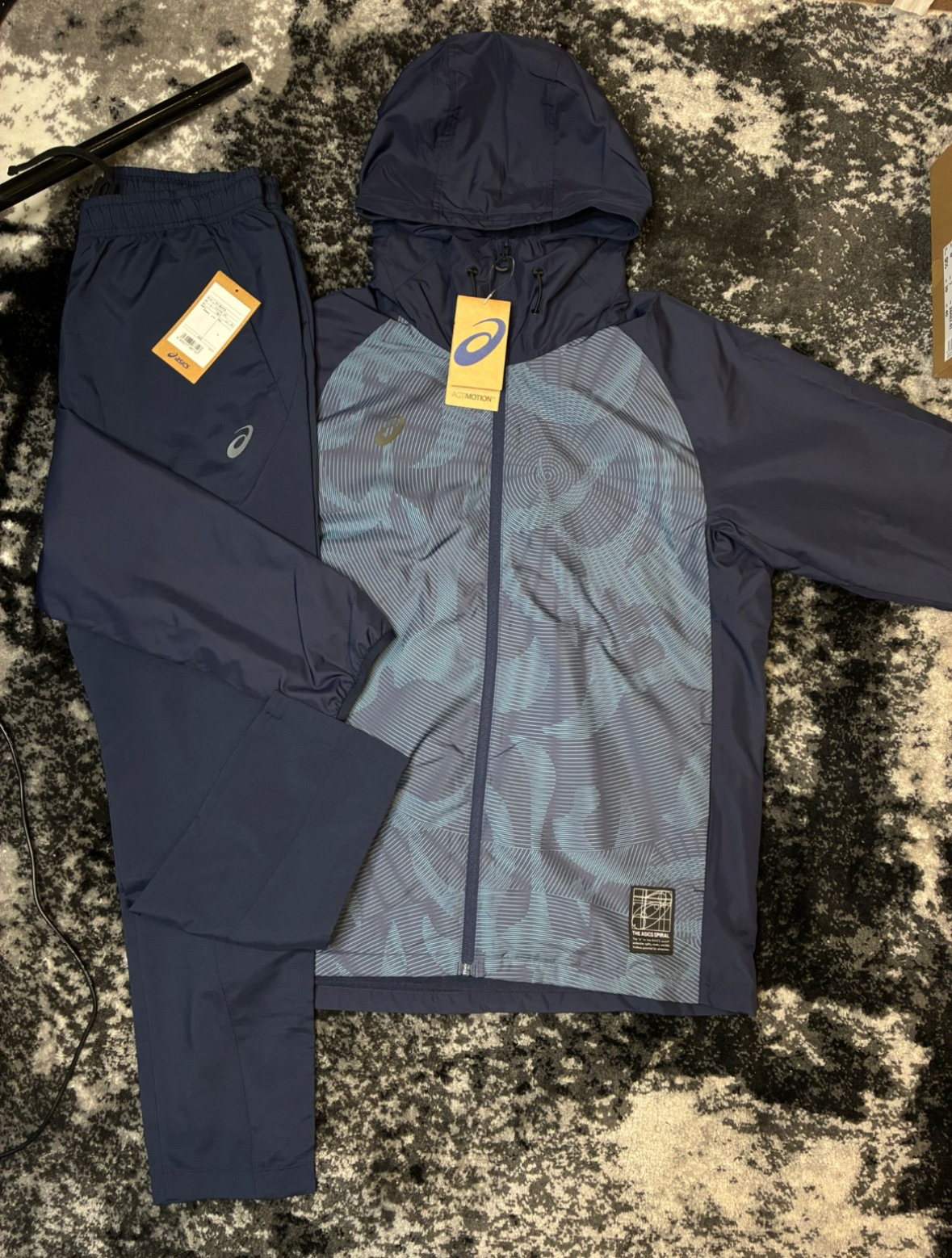 ASICS blue thermal tracksuit