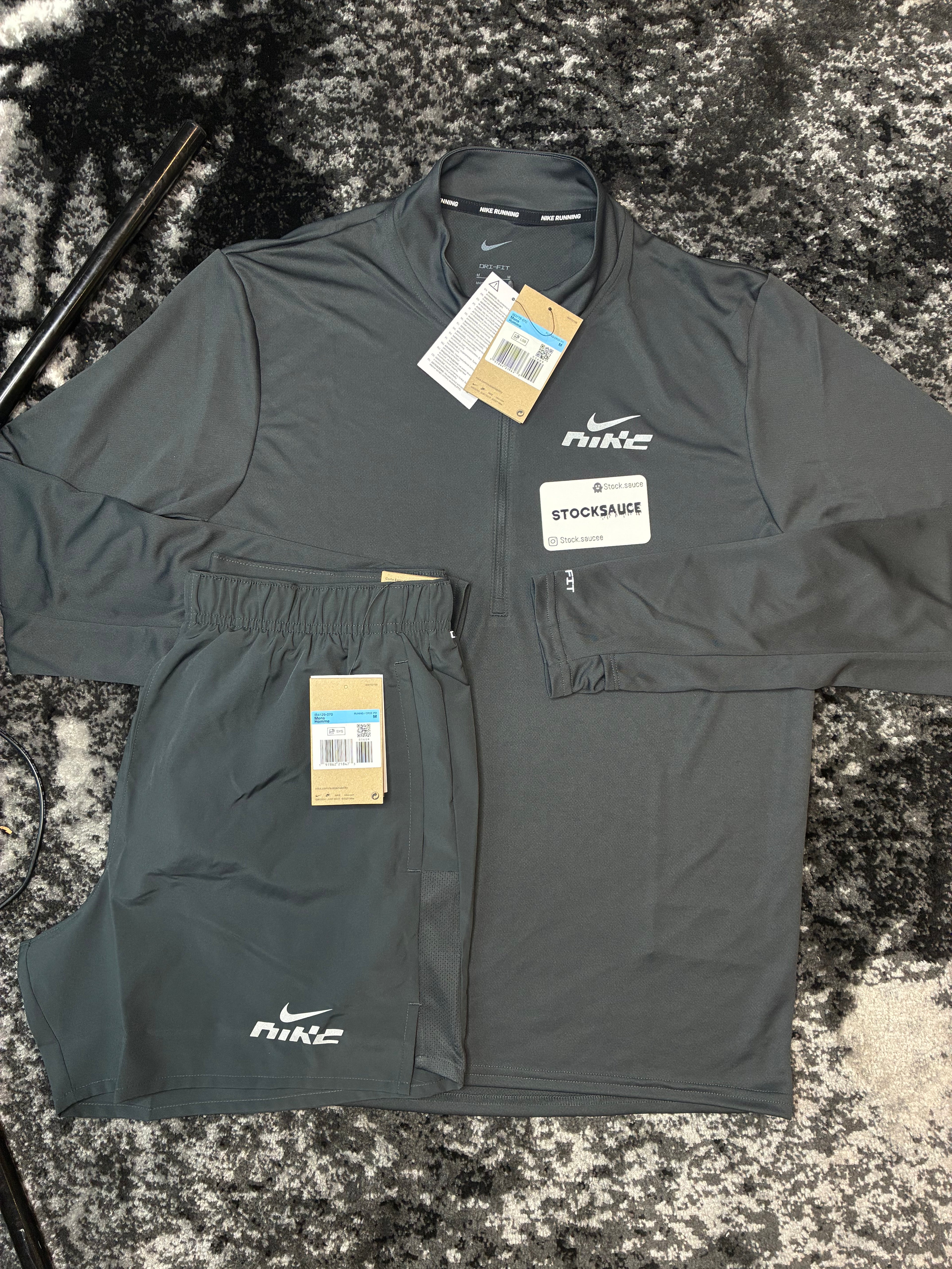 Nike quarter zip and shorts set