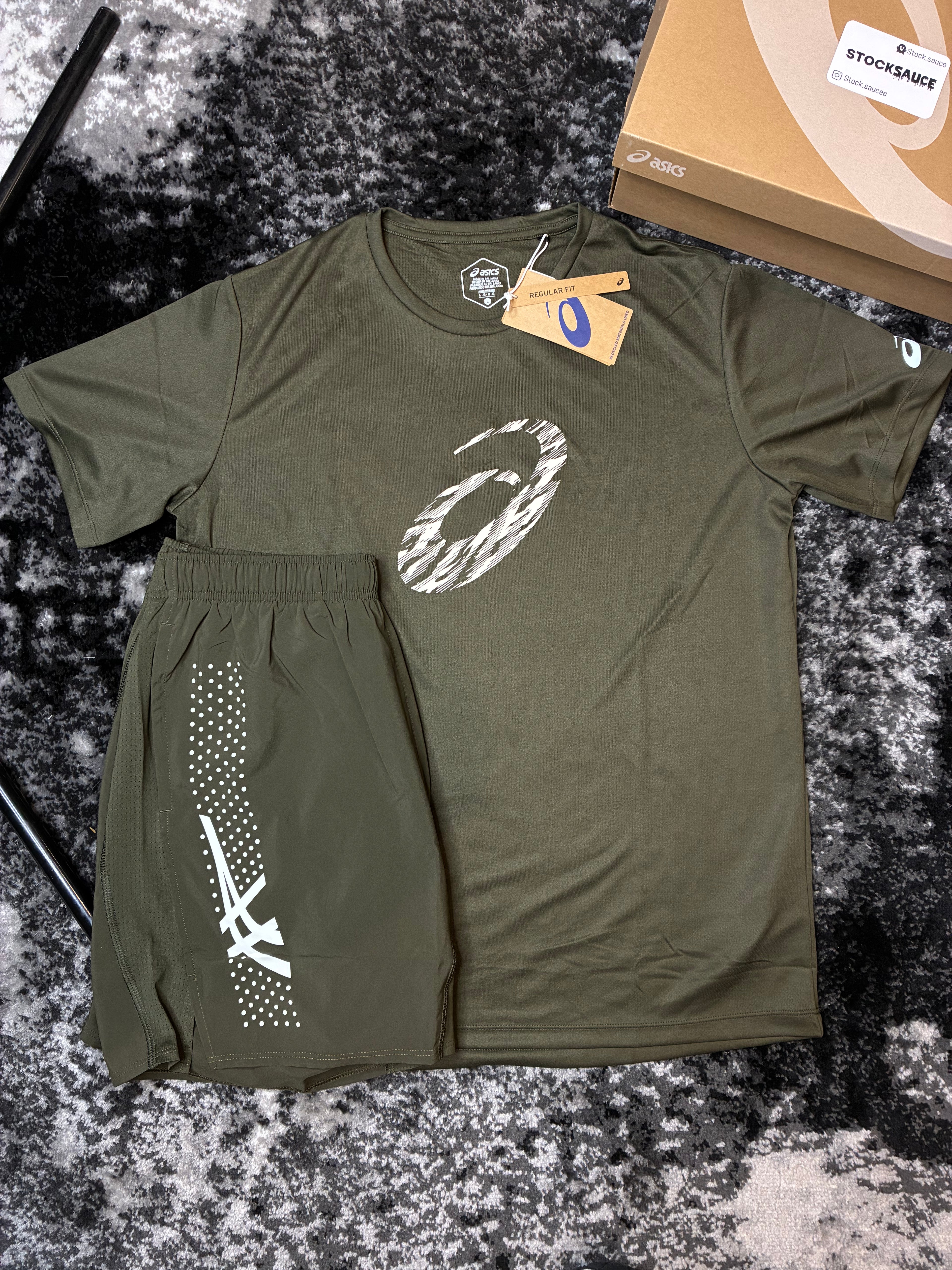 ASICS khaki short set