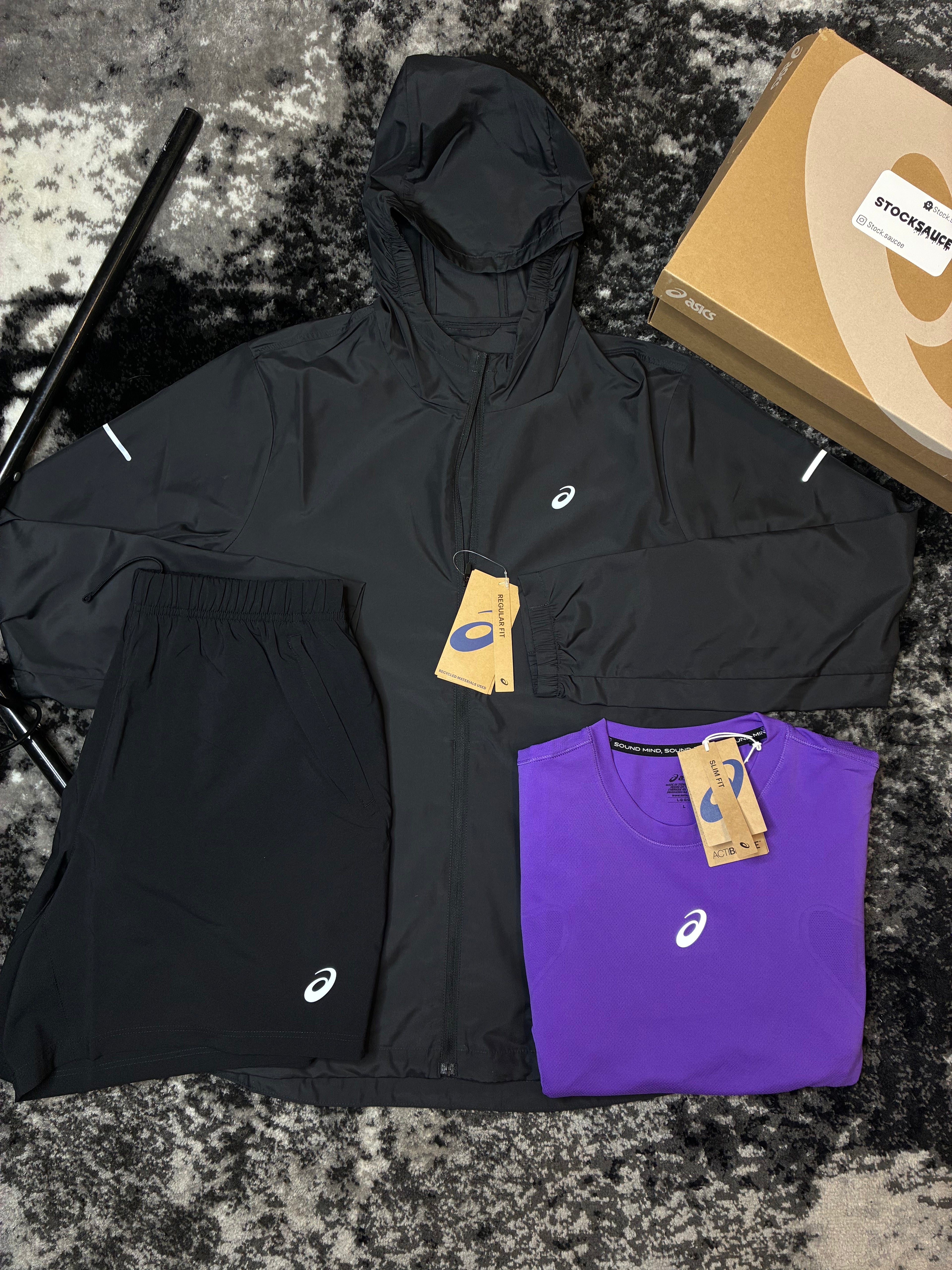 ASICS jacket and shorts set