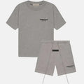 ESSENTIALS DARK GREY SHORT SET