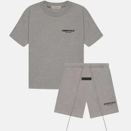 ESSENTIALS DARK GREY SHORT SET